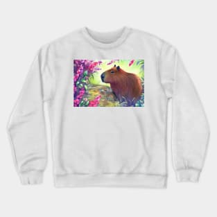 Capybara watercolor Crewneck Sweatshirt